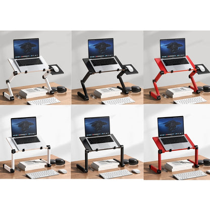 Oatsbasf Folding Computer Desk Laptop Stand Foldable Lifting Heightening Storage Portable Rack,Style: L01 Black - Computer & Networking by Oatsbasf | Online Shopping UK | buy2fix