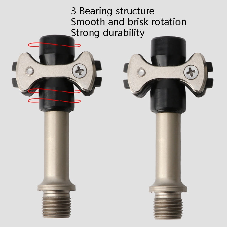 MEROCA Road Lock Shoes Card Three Pardin Bicycle Lollipops Self-Locking Pedal With Lock, Style: Titanium Alloy Axis (Black) - Pedals by MEROCA | Online Shopping UK | buy2fix