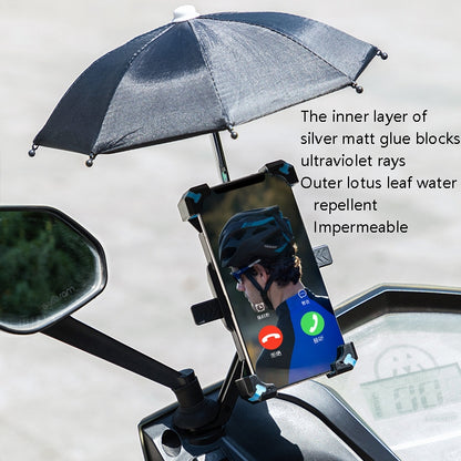 CYCLINGBOX Bicycle Mobile Phone Bracket With Parasol Rider Mobile Phone Frame, Style: Rearview Mirror Installation (Black) - Outdoor & Sports by CYCLINGBOX | Online Shopping UK | buy2fix