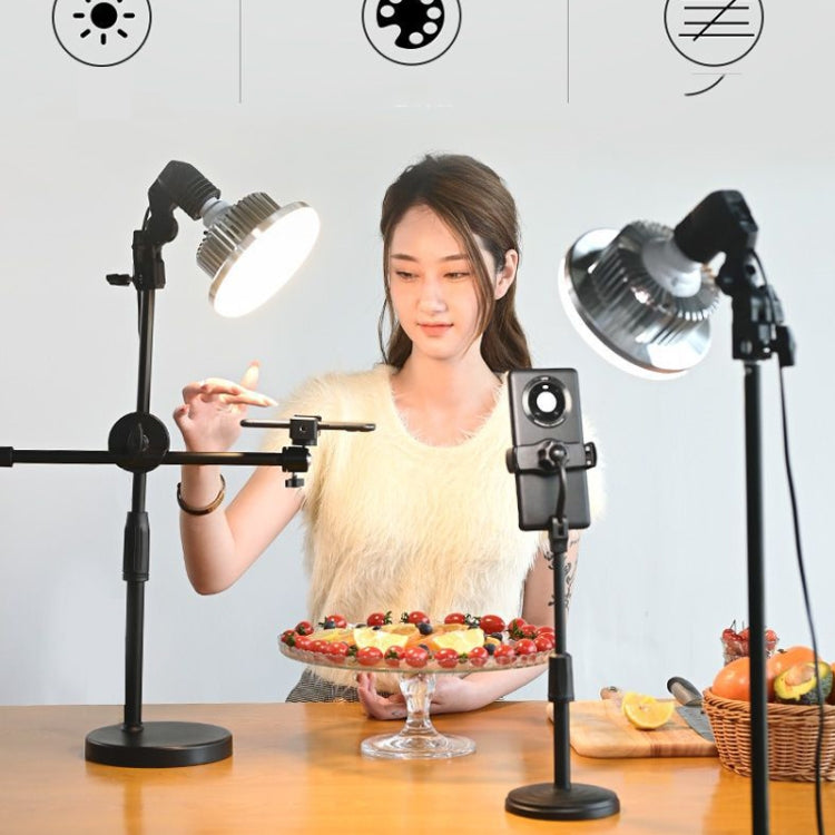 Mobile Phone Live Support Shooting Gourmet Beautification Fill Light Indoor Jewelry Photography Light, Style: 225W Mushroom Lamp + Stand + Overhead Stand - Consumer Electronics by buy2fix | Online Shopping UK | buy2fix