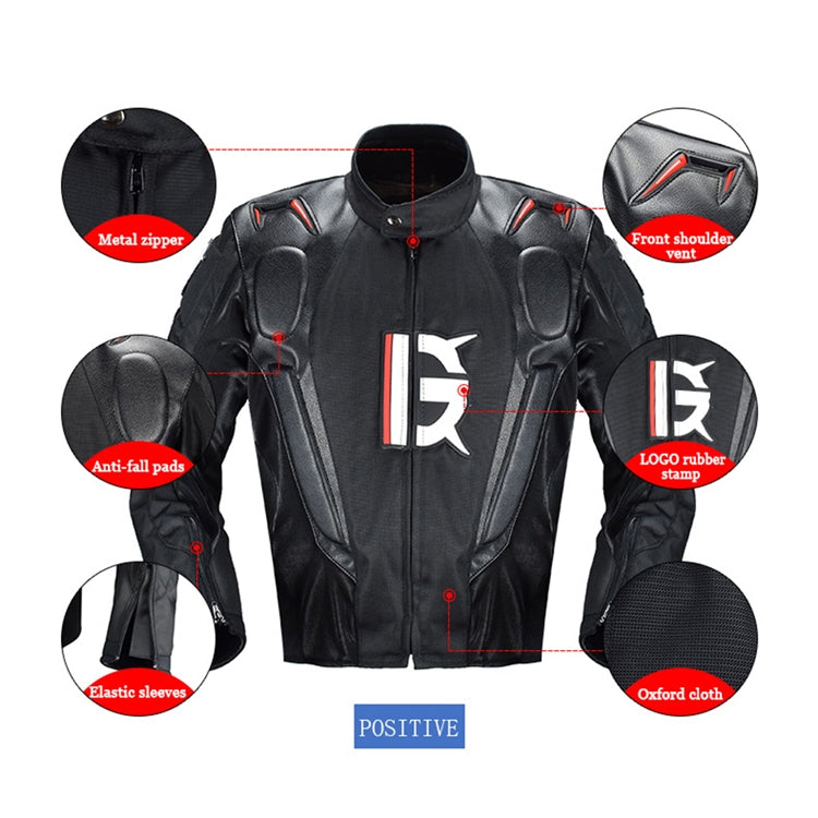 GHOST RACING GR-Y09 Motorcycle Four Seasons Racing Suit Locomotive Riding Anti-Fall Rally Suit, Size: L(Black) - In Car by GHOST RACING | Online Shopping UK | buy2fix