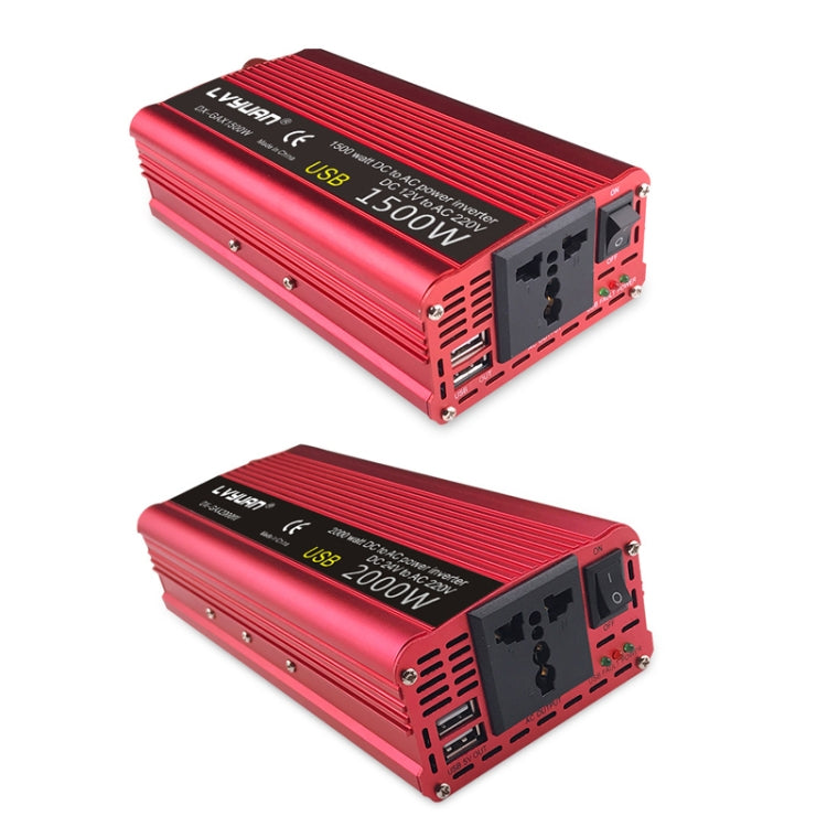 LVYUAN Car Inverter Dual USB Power Converter, Specification: 12V to 220V 2000W UK Plug - In Car by LVYUAN | Online Shopping UK | buy2fix