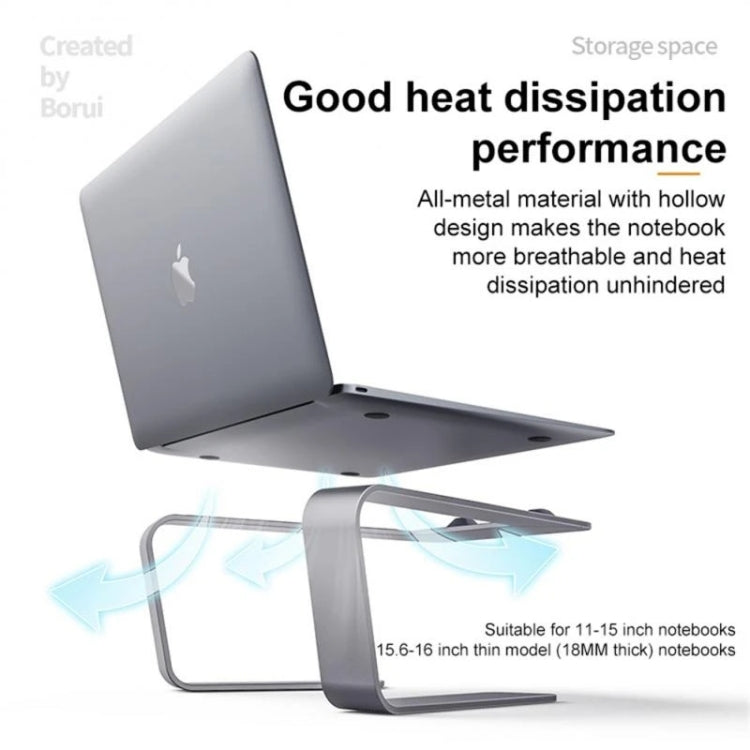 BONERUY P49 Aluminium Alloy Heat-Dissipating Notebook Holder Storage Heightened Holder(Grey) - Computer & Networking by BONERUY | Online Shopping UK | buy2fix