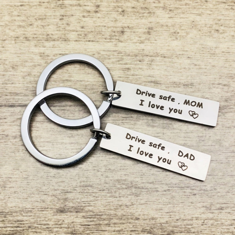 10 PCS C1010 Drive Safe Stainless Steel Tag Keychain 10x40mm(Brother) - In Car by buy2fix | Online Shopping UK | buy2fix