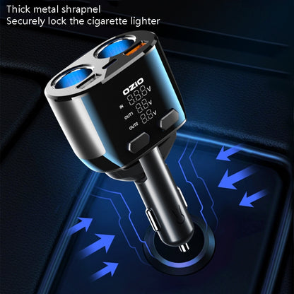 Ozio Car Charger Cigarette Lighter Conversion Plug USB Fast Flashing Charger, Model: CL48Q Black - In Car by buy2fix | Online Shopping UK | buy2fix