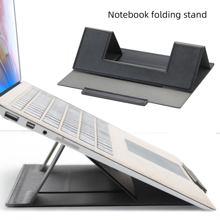 Laptop Leather Folding Stand Tablet Phone Holder(Silver Gray) - Computer & Networking by buy2fix | Online Shopping UK | buy2fix