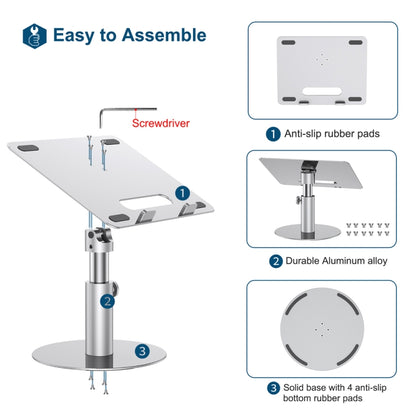 Z30 360 Rotating Lifting Aluminum Alloy Laptop Bracket(Silver) - Computer & Networking by buy2fix | Online Shopping UK | buy2fix