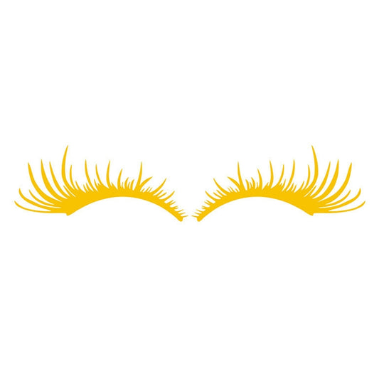 5 Pairs Car Big Lamp Eyebrow Sticker Sexy Eye Eyelash Car Sticker(Yellow) - In Car by buy2fix | Online Shopping UK | buy2fix