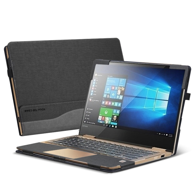 Laptop PU Leather Protective Case For Lenovo Yoga 720-15(Gentleman Gray) - 15 inch by buy2fix | Online Shopping UK | buy2fix