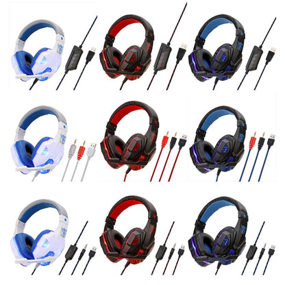 Soyto SY830 Computer Games Luminous Wired Headset, Color: For PC (Black Red) - Multimedia Headset by Soyto | Online Shopping UK | buy2fix