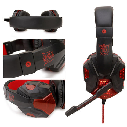 Soyto SY830 Computer Games Luminous Wired Headset, Color: For PC (Black Red) - Multimedia Headset by Soyto | Online Shopping UK | buy2fix