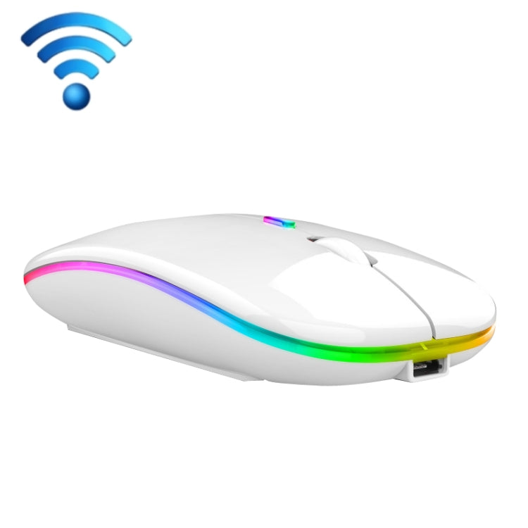 C7002 2400DPI 4 Keys Colorful Luminous Wireless Mouse, Color: 2.4G White - Wireless Mice by buy2fix | Online Shopping UK | buy2fix