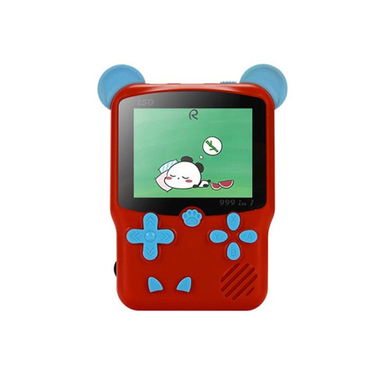 I50 999 in 1 Children Cat Ears Handheld Game Console, Style: Singles (Red) - Pocket Console by buy2fix | Online Shopping UK | buy2fix