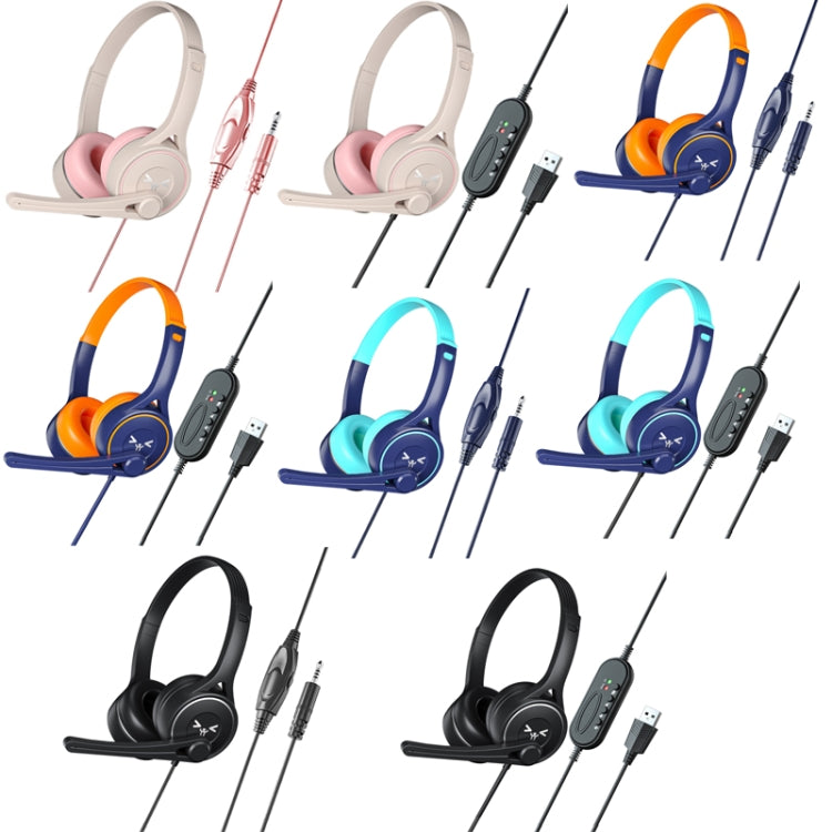 Soyto SY-G30 Online Class Computer Headset, Plug: USB (Gray Pink) - Multimedia Headset by Soyto | Online Shopping UK | buy2fix