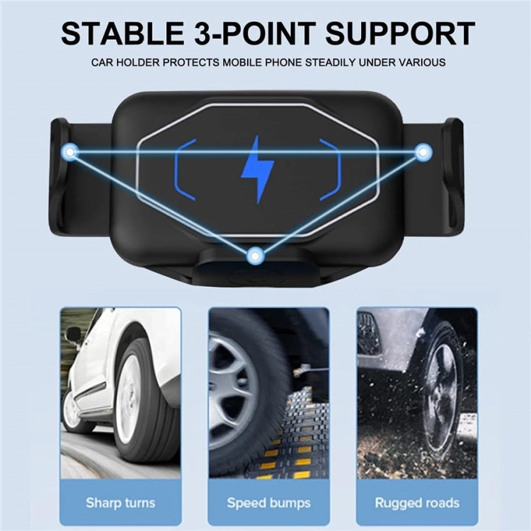 S15 15W QI Magnetic Car Wireless Charging Holder For Folding Screen Phone(Black) - In Car by buy2fix | Online Shopping UK | buy2fix
