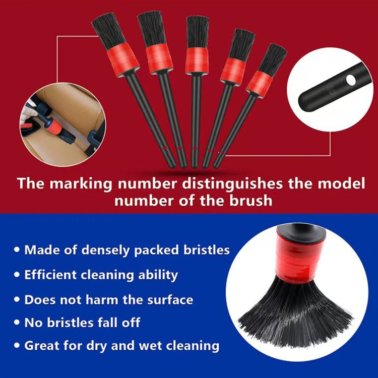 19 PCS / Set Car Wheel Cleaning Brush Interior Detail Brush - In Car by buy2fix | Online Shopping UK | buy2fix