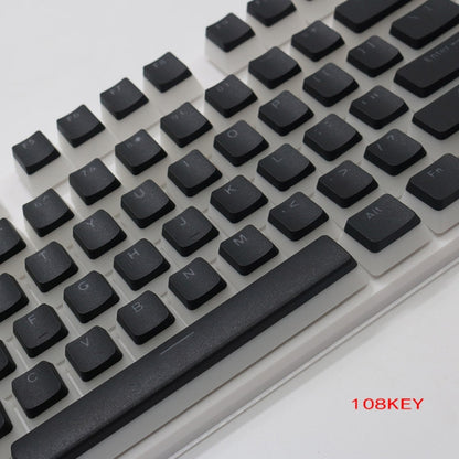 Pudding Double-layer Two-color 108-key Mechanical Translucent Keycap(Black) - Silicone / Sticker by buy2fix | Online Shopping UK | buy2fix