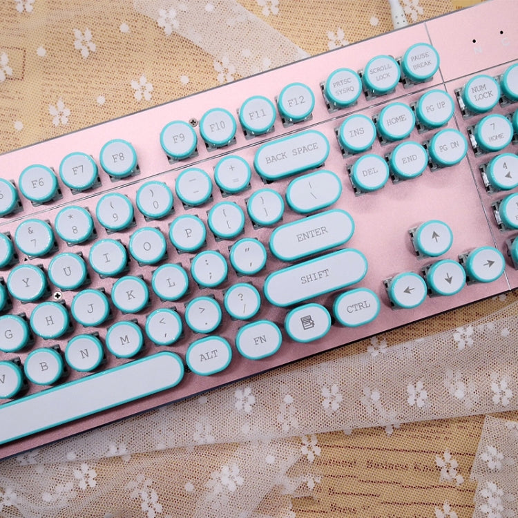 Steampunk Retro Mechanical Keyboard Keycap(Cyan) - Silicone / Sticker by buy2fix | Online Shopping UK | buy2fix