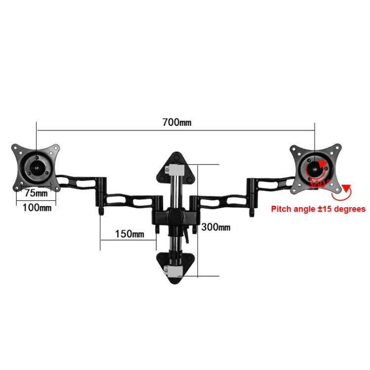 Gibbon Mounts D08W-300  Monitor Bracket Dual Screen Wall Bracket Splicing Computer Bracket - Laptop Stand by Gibbon Mounts | Online Shopping UK | buy2fix