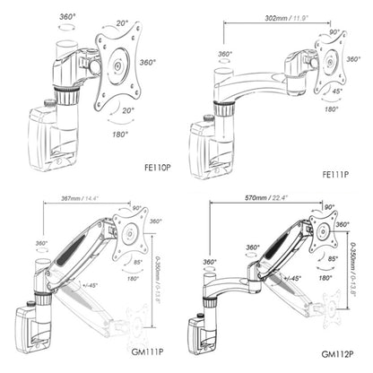 Gibbon Mounts  Lifting and Rotating Computer Monitor Bracket Slide Rail Bracket,Model: FE111P - Computer & Networking by Gibbon Mounts | Online Shopping UK | buy2fix