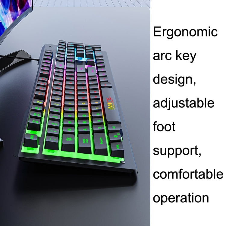 IMICE AK-900 104 Keys Metal Backlit Gaming Wired Suspended Illuminated Keyboard, Cable Length: 1.5m(Black) - Wired Keyboard by IMICE | Online Shopping UK | buy2fix