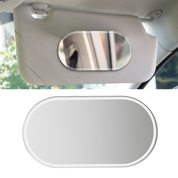 2 PCS Sun Visor High-definition Mirror Stainless Steel Makeup Mirror Oval Small - In Car by buy2fix | Online Shopping UK | buy2fix