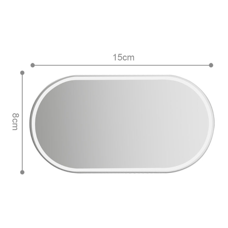 2 PCS Sun Visor High-definition Mirror Stainless Steel Makeup Mirror Oval Large - In Car by buy2fix | Online Shopping UK | buy2fix