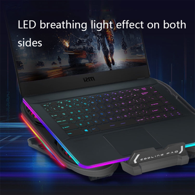 NUOXI Q6 RGB Lighting Effect Laptop Radiator with Phone Holder(Red) - Computer & Networking by NUOXI | Online Shopping UK | buy2fix