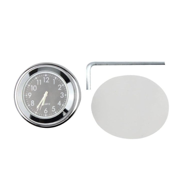 Aluminum Alloy Plating Motorcycle Handlebar Clock(Silver Shell White Background) - In Car by buy2fix | Online Shopping UK | buy2fix