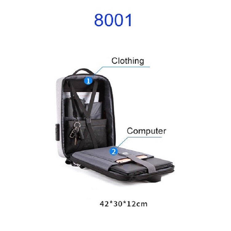 Hard Shell Backpack Alloy Frame Anti-Theft Computer Bag For Men, Color: 8001 Blue - Backpack by buy2fix | Online Shopping UK | buy2fix