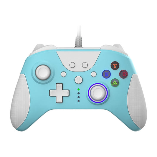 Ajazz AG110 Wired Vibration Sensing Gamepad For Xbox, Cable Length: 2m(White Blue) - Gamepad by Ajazz | Online Shopping UK | buy2fix