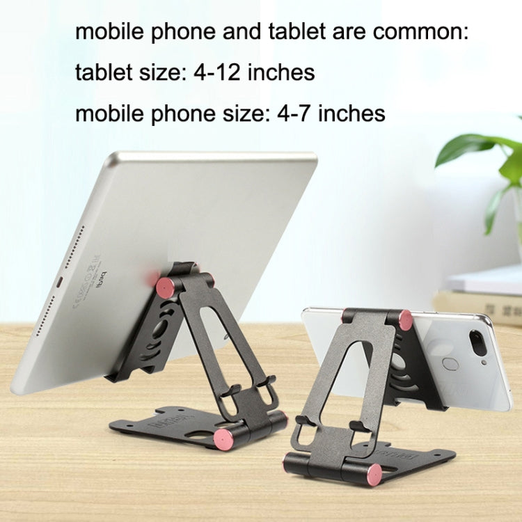 XY-02 Folding Live Aluminum Alloy Desktop Tablet Computer Mobile Phone Bracket(Black) - Desktop Holder by buy2fix | Online Shopping UK | buy2fix
