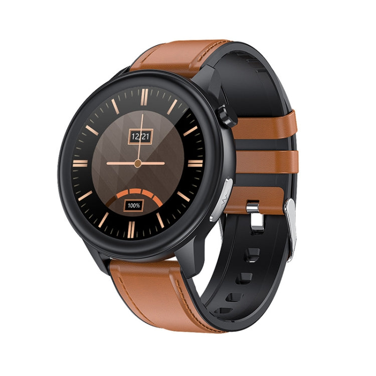 LOANIY E80 1.3 Inch Heart Rate Detection Smart Watch, Color: Brown Leather - Smart Watches by LOANIY | Online Shopping UK | buy2fix