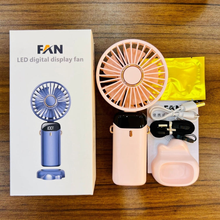 USB Handheld Digital Display Folding Aromatherapy Fan, Battery Capacity: 4000mAh(N15 Pink) - Consumer Electronics by buy2fix | Online Shopping UK | buy2fix