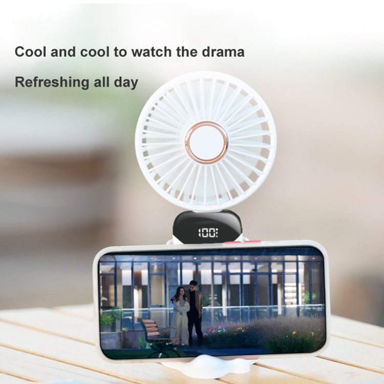 USB Handheld Digital Display Folding Aromatherapy Fan, Battery Capacity: 5000mAh(N15 Dark Green) - Consumer Electronics by buy2fix | Online Shopping UK | buy2fix