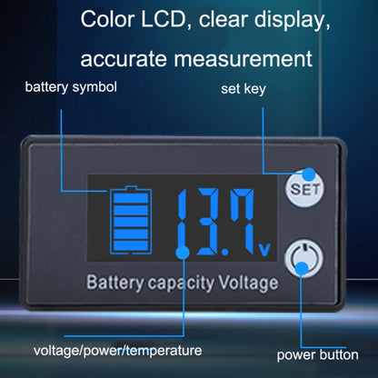 Two-Line Digital Display DC Voltmeter Lead-Acid Lithium Battery Charge Meter, Color: White - Consumer Electronics by buy2fix | Online Shopping UK | buy2fix