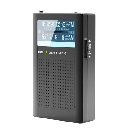 R06 Small FM/AM Pointer Frequency Adjustment Radios With Antenna Pocket Retro Radio(Black) - Consumer Electronics by buy2fix | Online Shopping UK | buy2fix