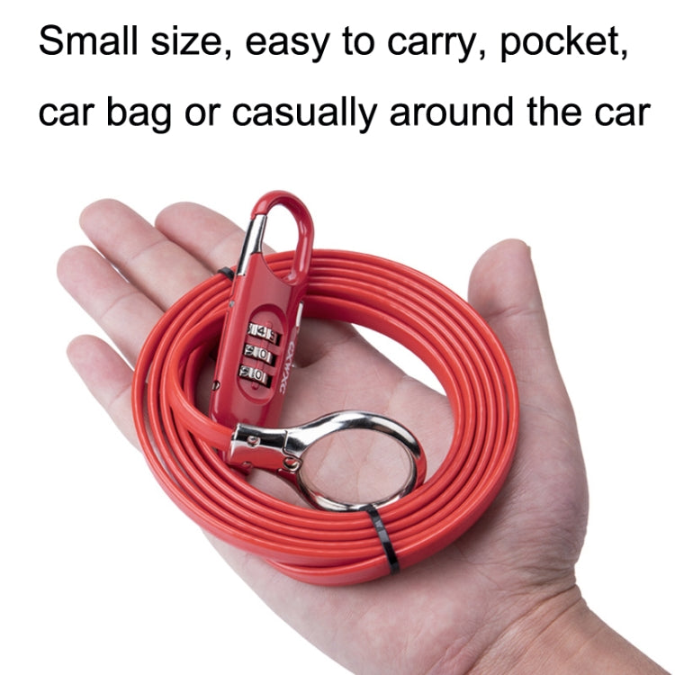 PL3001 Bicycle Mountain Bike Portable Anti-theft Password Cable Lock(Red) - Bicycle Locks & Bicycle Pumps by buy2fix | Online Shopping UK | buy2fix