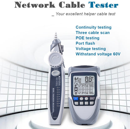 ET612 Network Cable Tester Wire Tracker Battery Voltage POE Test Multi-function Cable Tester - Consumer Electronics by buy2fix | Online Shopping UK | buy2fix