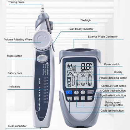 ET613 Network Cable Tester Wire Tracker Battery Voltage POE Test Multi-function Cable Tester - Consumer Electronics by buy2fix | Online Shopping UK | buy2fix