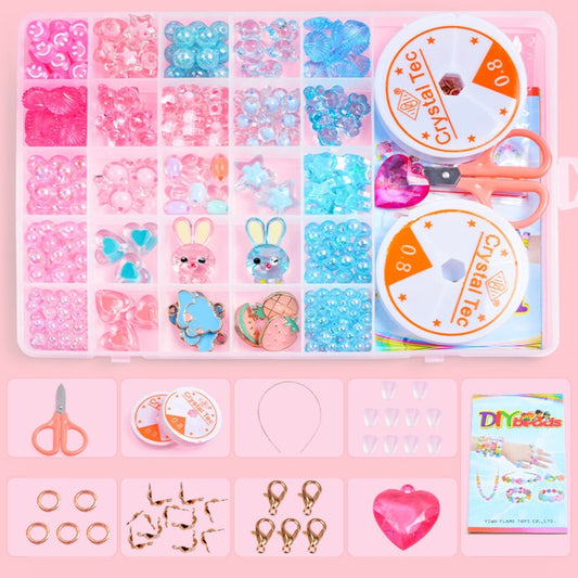 25 Grid  Acrylic Beaded Kids DIY Necklace Bracelet Toys(Candy Bunny) - DIY Developmental Toys by buy2fix | Online Shopping UK | buy2fix