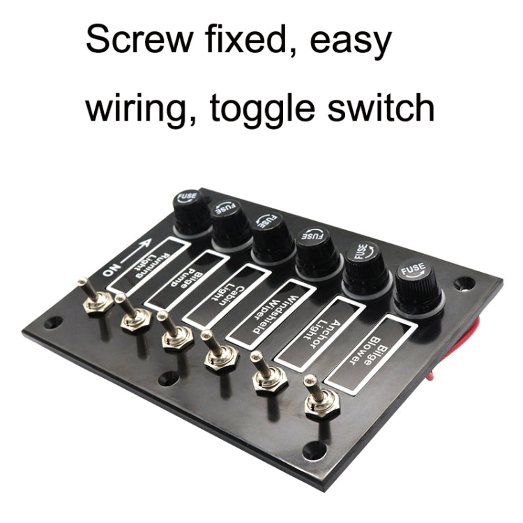 6 Groups Shake Switch AOS3045 Switch Panel Marine Retrofit Each With Independent Fuse Protection - In Car by buy2fix | Online Shopping UK | buy2fix