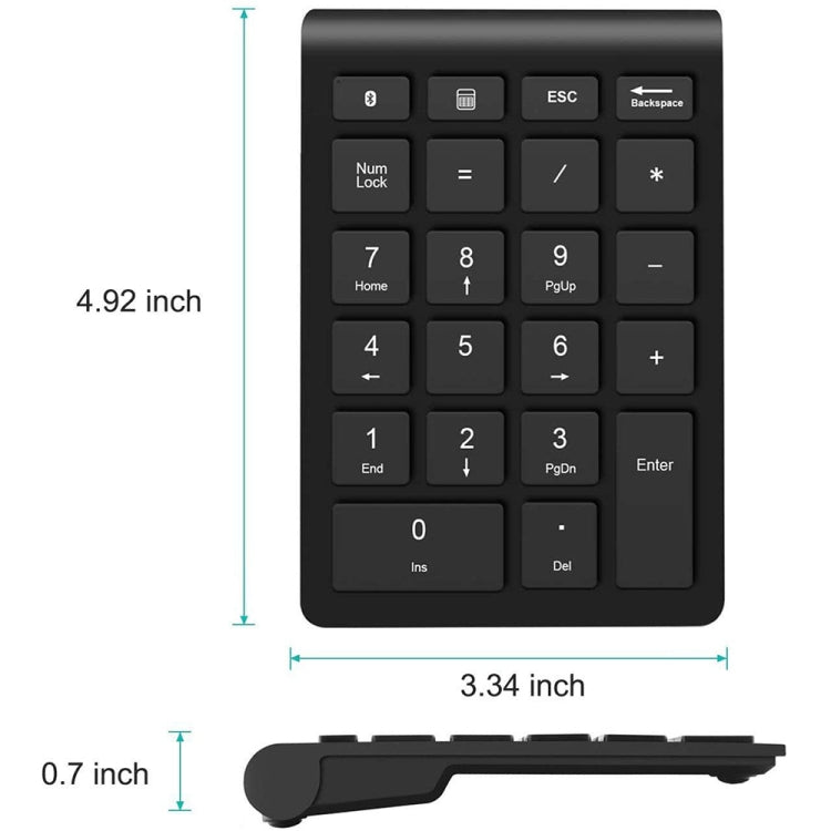 BT304 22 Keys Laptop Mini Wireless Keyboard, Spec: 2.4G (Silver Black) - Wireless Keyboard by buy2fix | Online Shopping UK | buy2fix