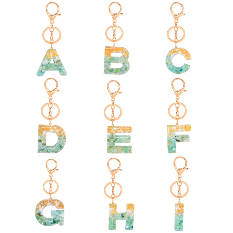 2 PCS Gold Foil Epoxy English Letter Keychain Bag Pendant(G) - In Car by buy2fix | Online Shopping UK | buy2fix