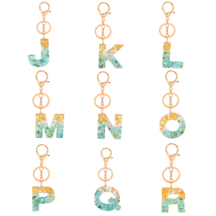 2 PCS Gold Foil Epoxy English Letter Keychain Bag Pendant(L) - In Car by buy2fix | Online Shopping UK | buy2fix