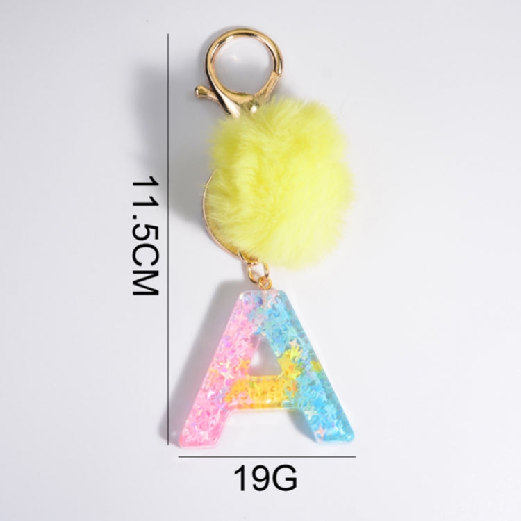 2 PCS Crystal Epoxy Rainbow Color Keychain Hair Ball Ladies Bag Pendant(M) - In Car by buy2fix | Online Shopping UK | buy2fix