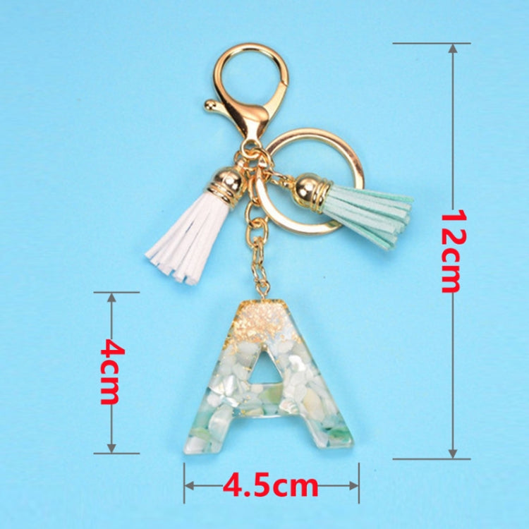 2 PCS Gold Foil English Letter Tassel Keychain Bag Decoration Pendant(P) - In Car by buy2fix | Online Shopping UK | buy2fix