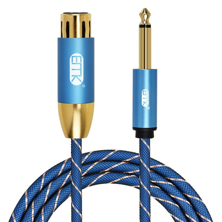 EMK KN603 2Pin 6.5mm Canon Line Balanced Audio Microphone Line,Cable Length: 1.5m(Blue) - Consumer Electronics by EMK | Online Shopping UK | buy2fix