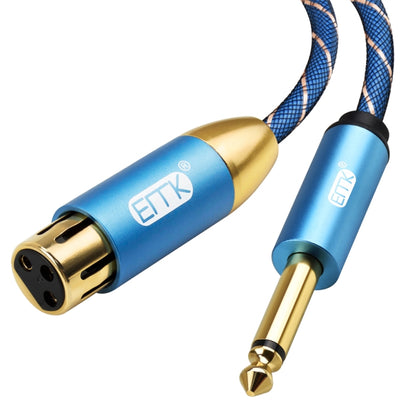 EMK KN603 2Pin 6.5mm Canon Line Balanced Audio Microphone Line,Cable Length: 5m(Blue) - Consumer Electronics by EMK | Online Shopping UK | buy2fix