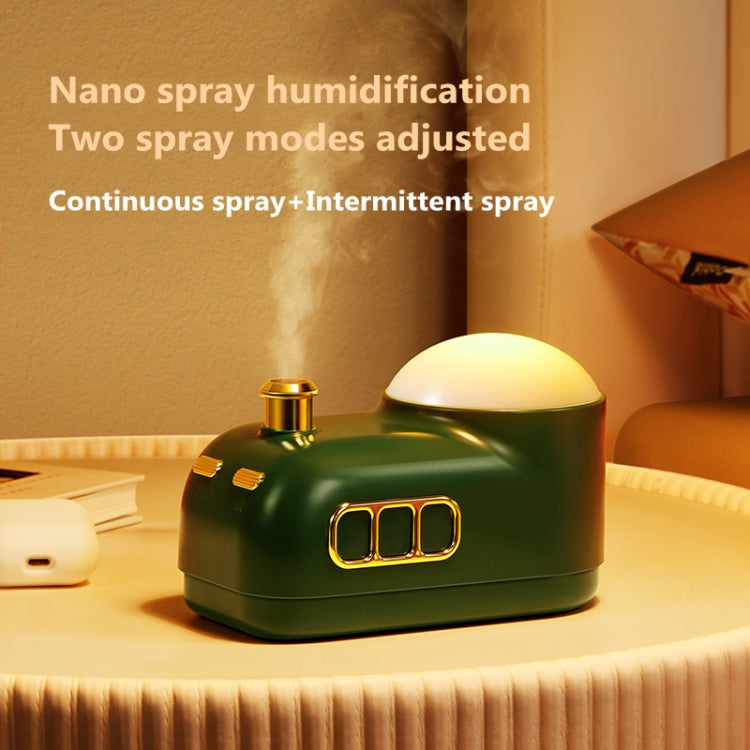 Retro Steam Train Air Humidifier USB Night Light Atmosphere Decor Lamp, Color: Green-Projection - Home & Garden by buy2fix | Online Shopping UK | buy2fix